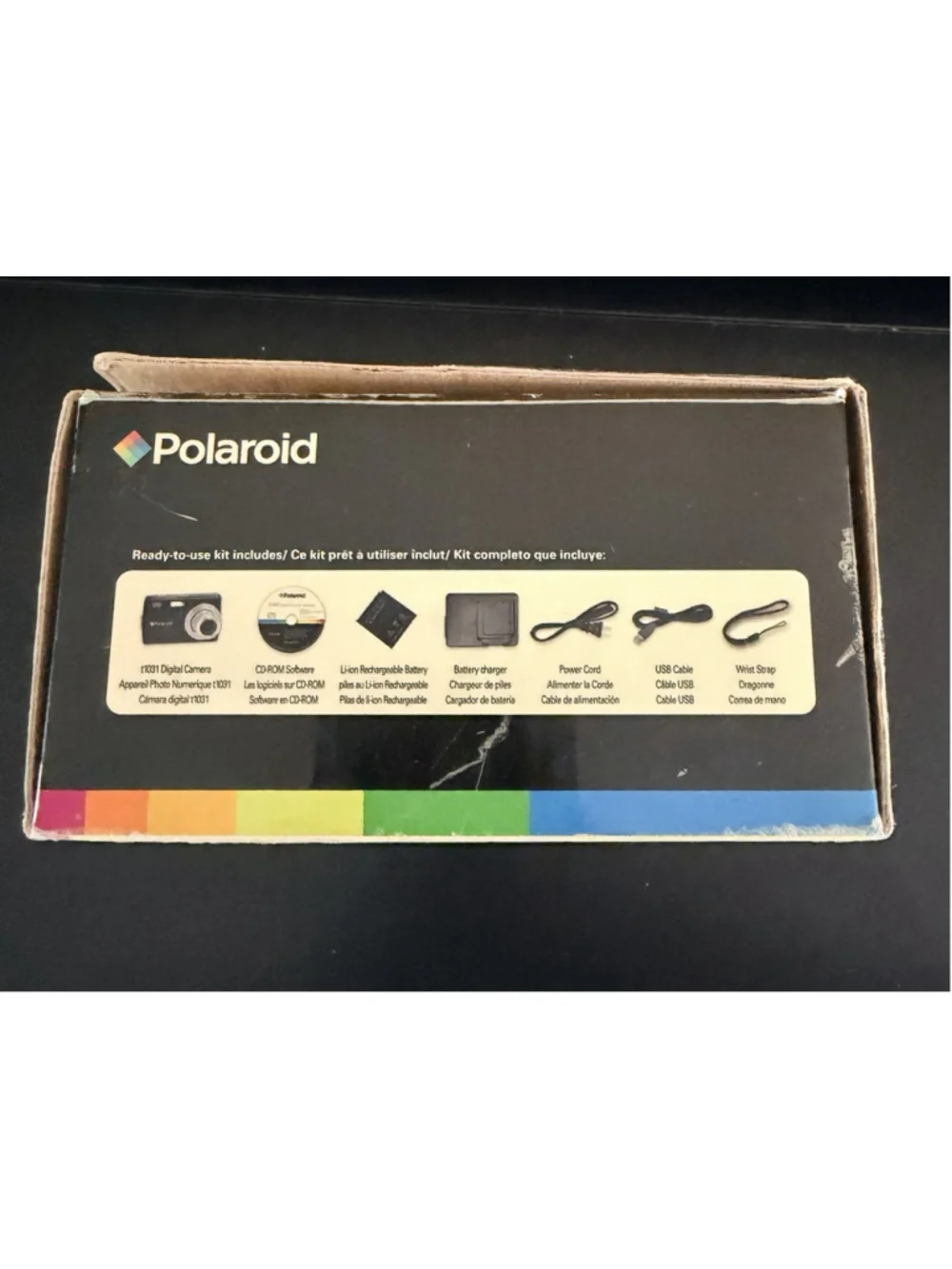Polaroid T1031 10MP Digital Camera Orange Complete Kit Box Charger Tested Works